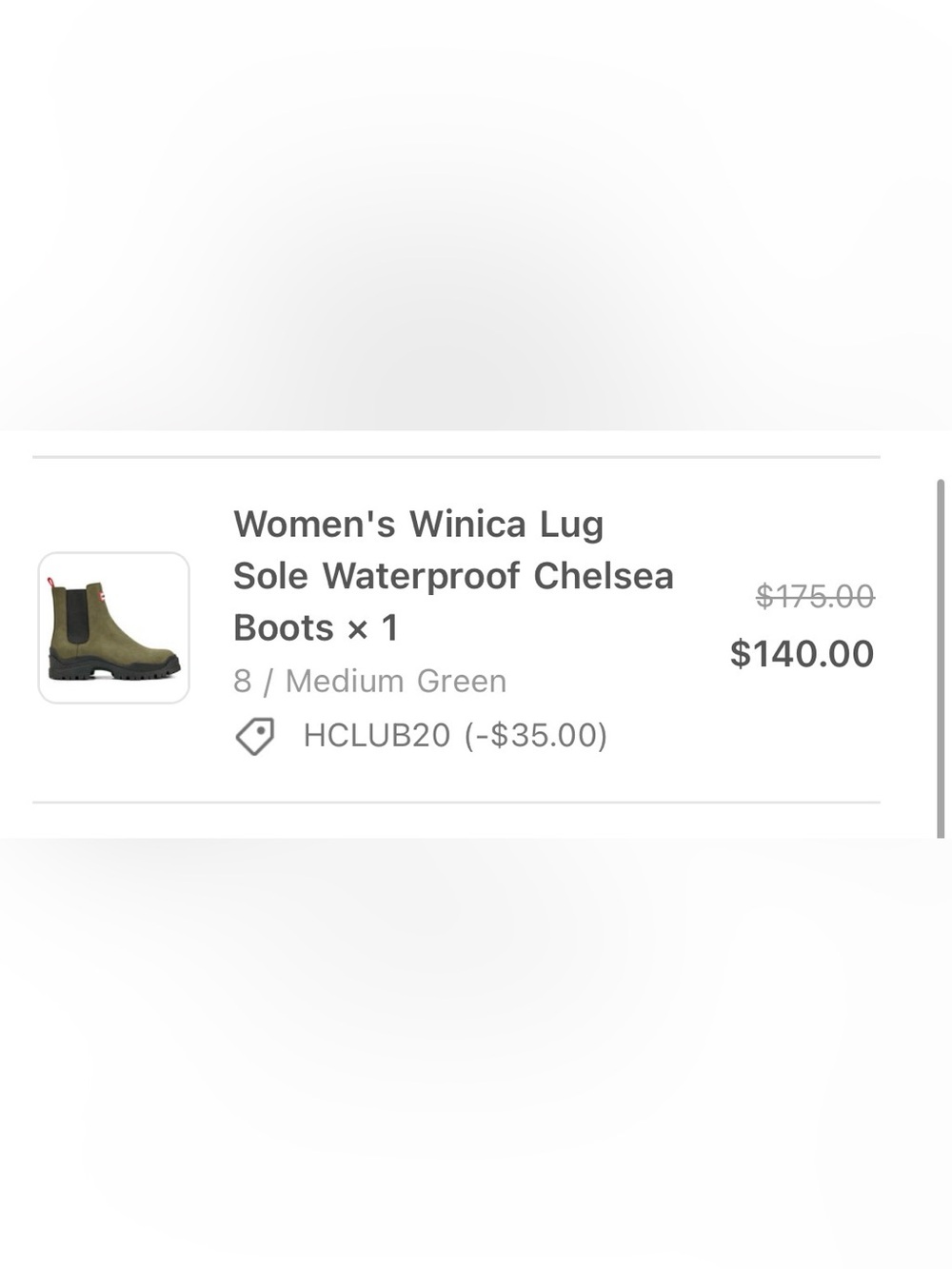 Hunter Women’s Olive Chelsea Lug Boots Size 8 - Picture 6 of 6